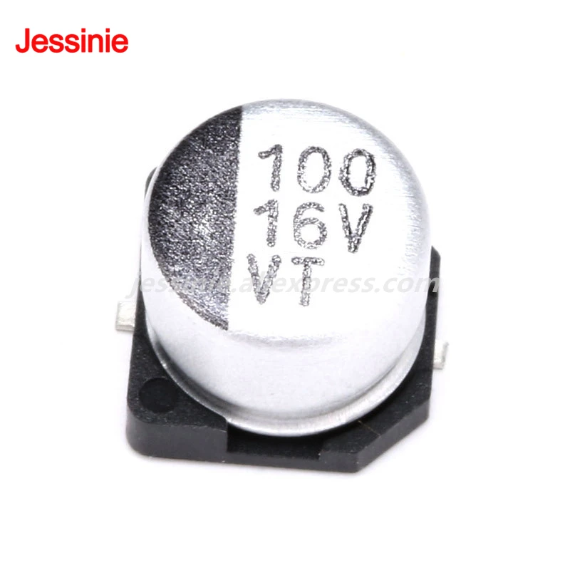 10ชิ้น/ล็อต100 UF 16 V SMD ตัวเก็บประจุอลูมิเนียมอิเล็กโทรลีติค16 V 100 UF 6.3*5.4มม.16 V 100 UF Capacitor Electrolytic