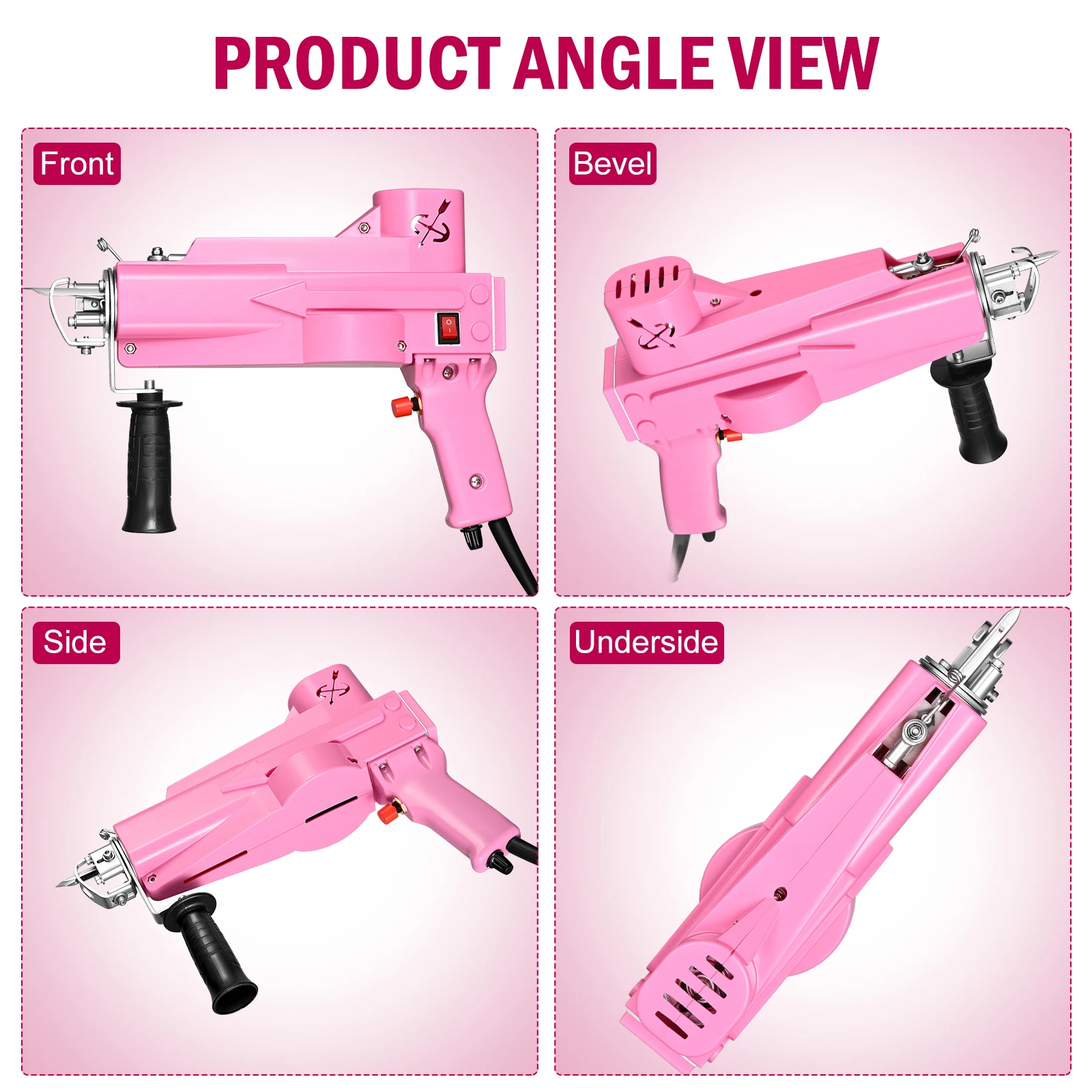 Upgrade 2 in 1 Tufting Gun Upgrade Electric Tufting Gun Carpet Weaving and Flocking Machine Fully Enclosed Cut/Loop Pile
