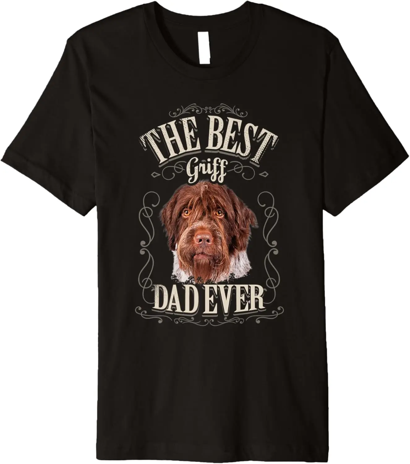 Mens Best Griff Dad Ever Wirehaired Pointing Griffon Gift Vintage Premium T-Shirt