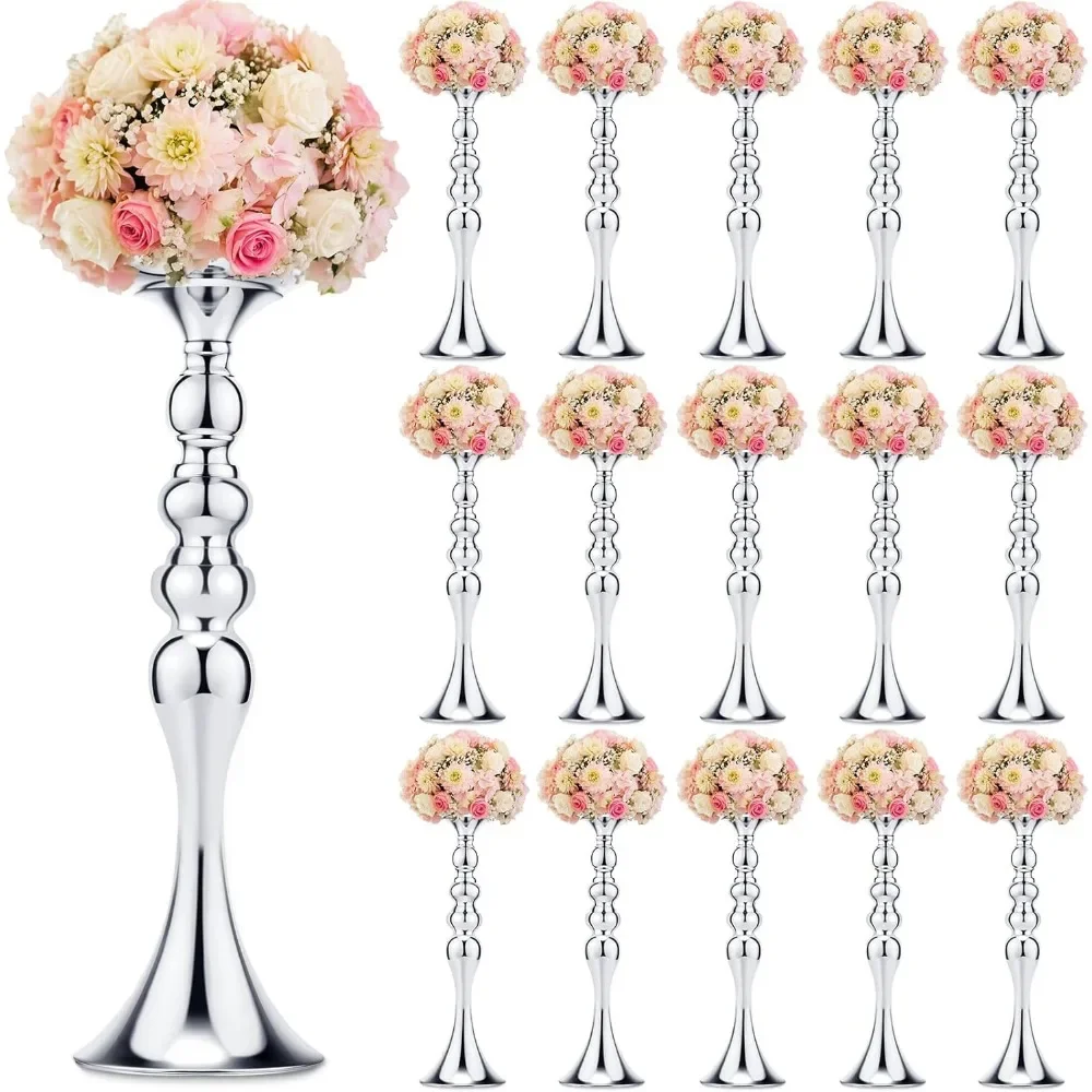 16 Pcs Metal Flower Arrangements Stand Metal Wedding Flower Centerpiece Stand Tall Table Decor Flower Vase Home Decor