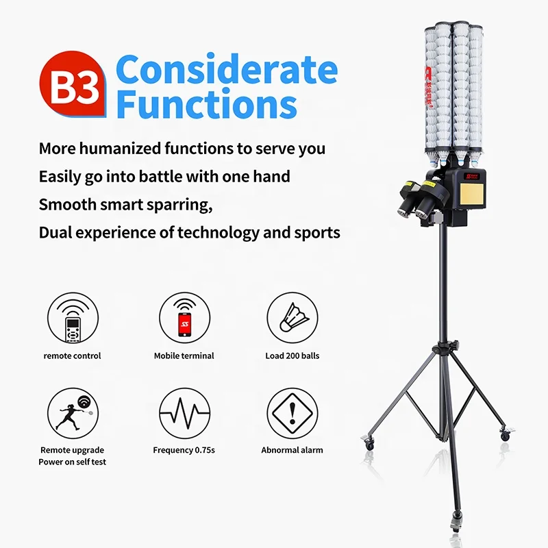 Siboasi Custom Badminton Feeding Machine Badminton Shuttle Machine voor training