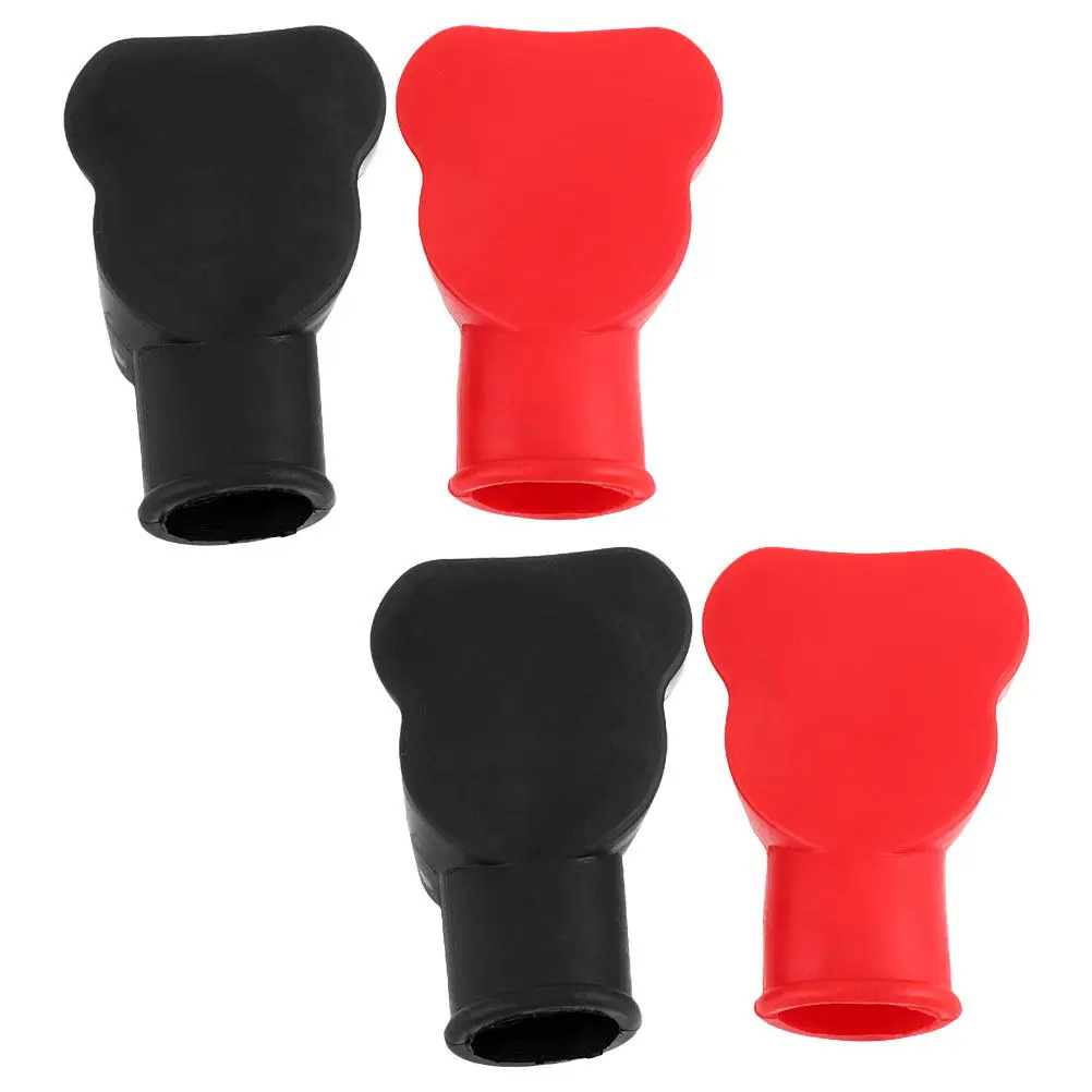 

2 пары защитных колпачков для клемм аккумулятора автомобиля, изоляционные защитные колпачки из ПВХ для плюсовых и минусовых клемм