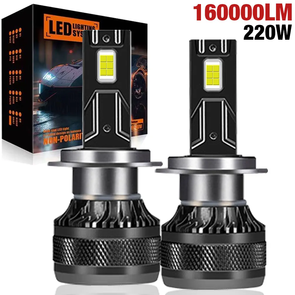 160000LM H7 LED Canbus H8 H9 H11 H1 H4 9005 HB3 9006 HB4 9012 HIR2 LED CSP Car Headlight Bulb 220W Auto Fog light 6000K 12V 24V