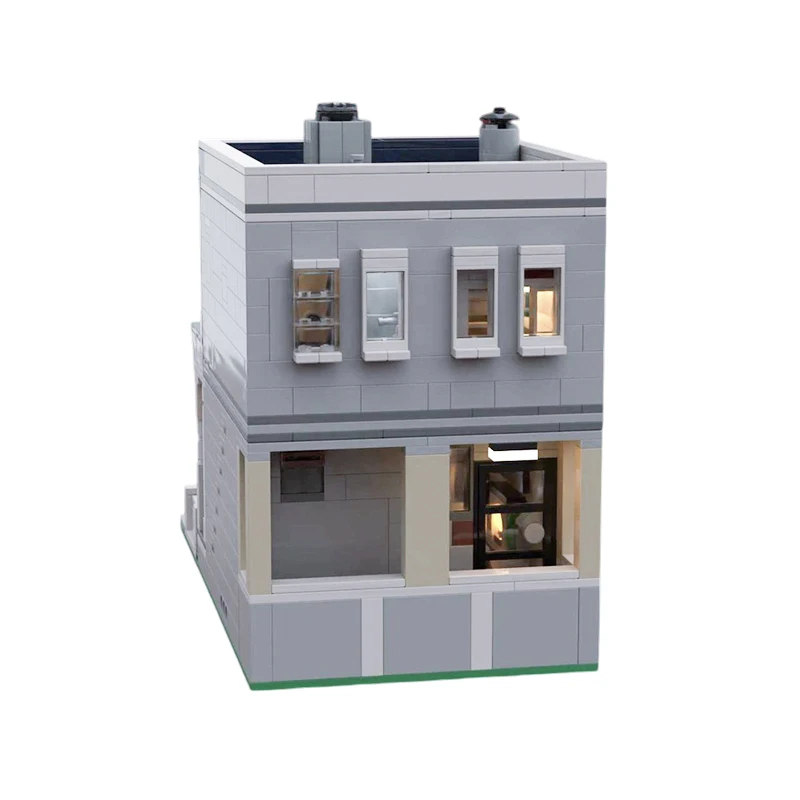 MOC- 185407   오픈 베란다 행 하우스 현대 건설 빌딩 블록 모델 DIY 멀티 입자 조립 크리 에이 티브 선물 완구 1166PCS