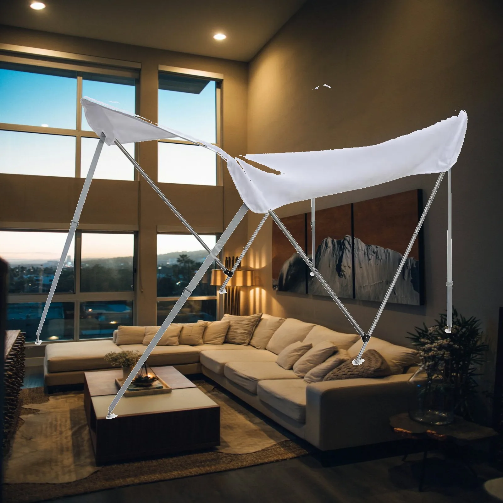 Boat Sunshade Canopy Long-Lasting Boat Sun Shade Canopy Marine Sunshade Overhead Bimini Top Foldable for Boaters