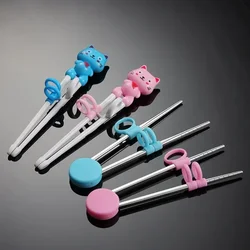 1pc New Cute Portable Kids Learning Training Chopsticks Reusable Stainless Steel Chopsticks for Child Removable