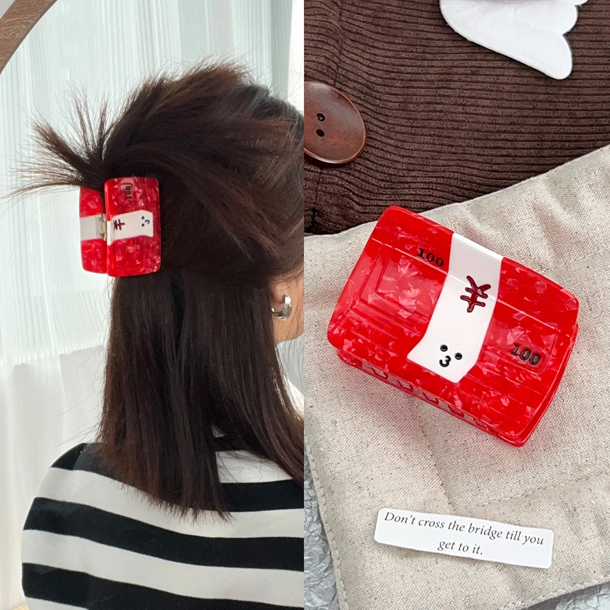 

New Acetic Acid Hair Clip, Creative and Personalized Hair Clip, Back of Head Hair Updo Hair Accessory