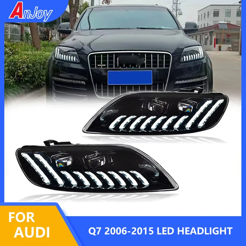 

Car Lights For Audi Q7 2006-2015 LED Headlights Assembly Upgrade New Style DRL Sequential Turn Signal 2Pcs