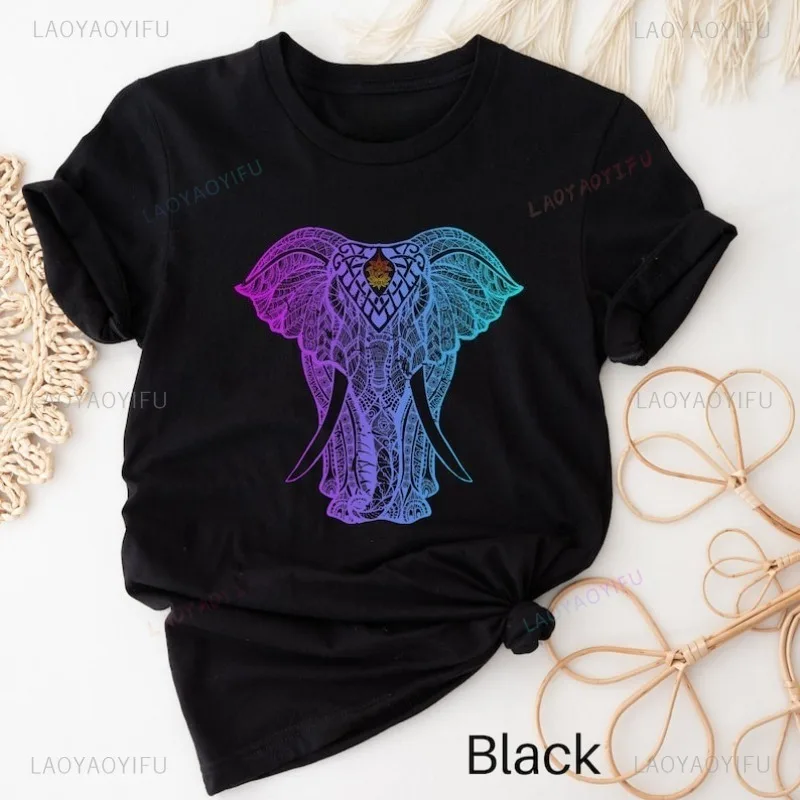 Elephant Yoga Shirt Mandala Shirt Meditation Tees Yoga Tshirt Elephant Tee Yogi Instructor Meditation Gift Pure Cotton Tshirt