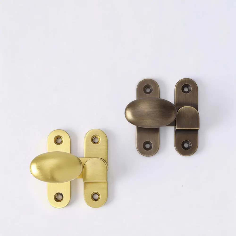 Vintage Brass Rotary Bolt Cabinet Door Security Latch Luxury Furniture Hardware Decorative Drawer Catch Retro Style Fitting