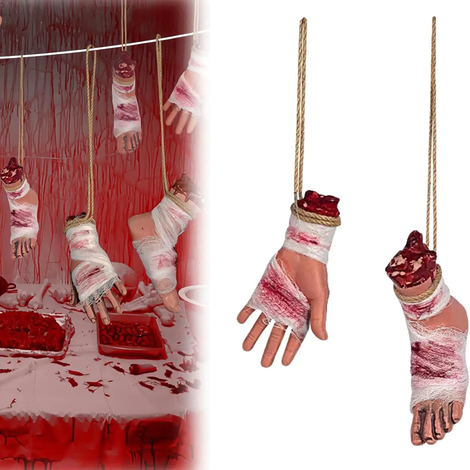 

Severed Body Parts Bloody Body Parts Halloween Prank Decorations for Holiday Patio Haunted House Lawn Party Carnival Garden
