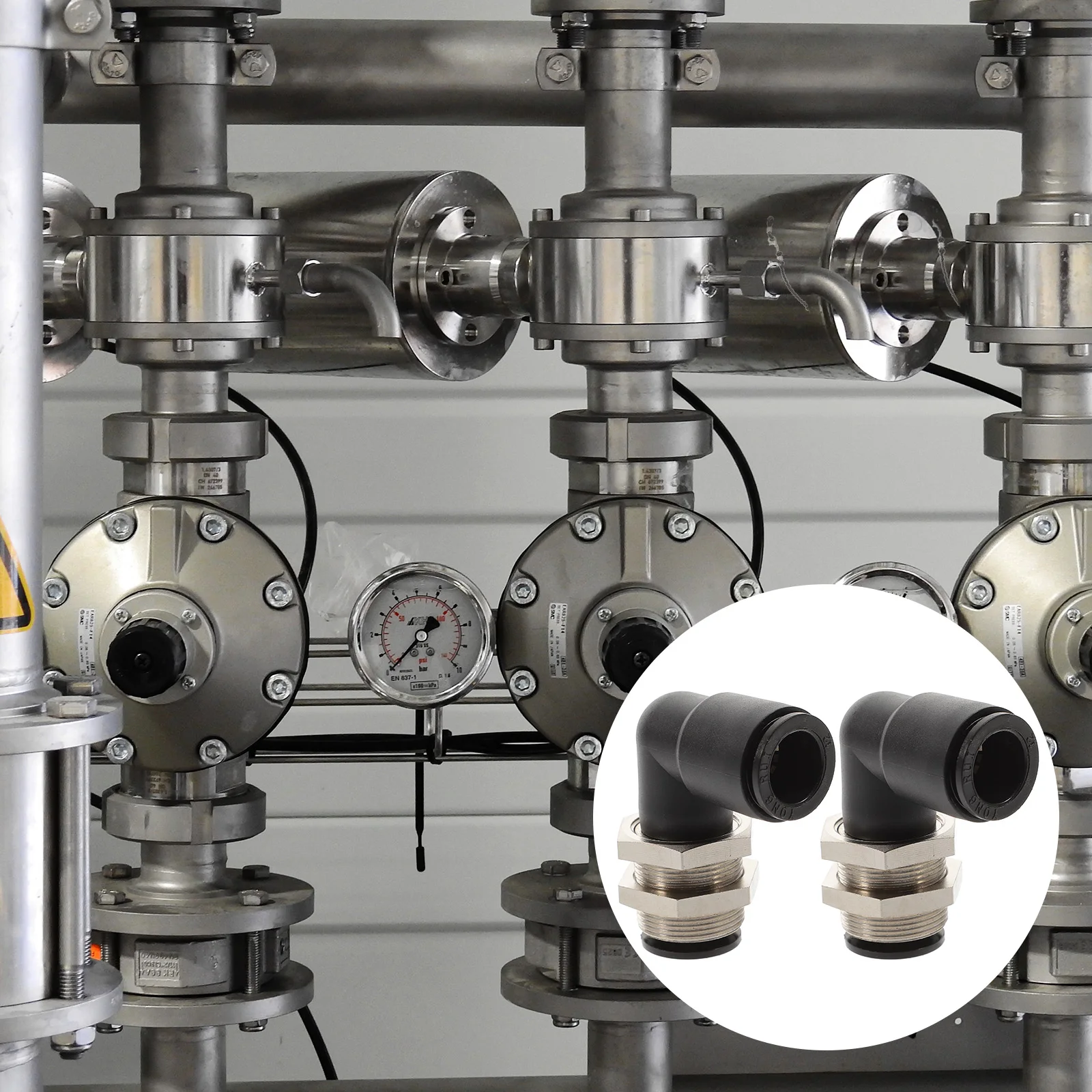 

2pcs 12mm Elbow Tube Fittings Air Hose Quick Connectors Nickel Plated Brass Pneumatic Fittings