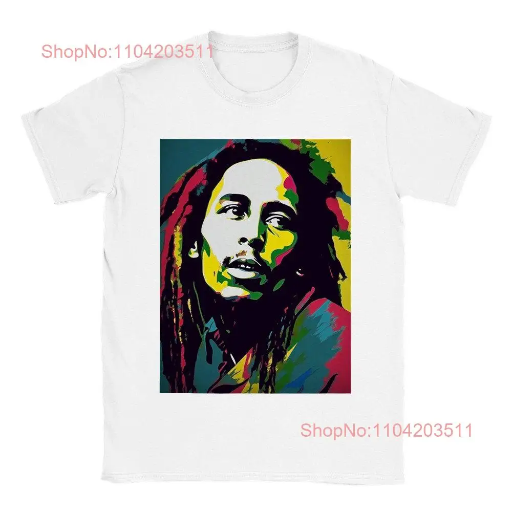 Vibrant Bob Marley Classic Crewneck T shirt  Comfy Fit Sizes S 3XL in 10 Colors Bold Pop Art Print long or short sleeves