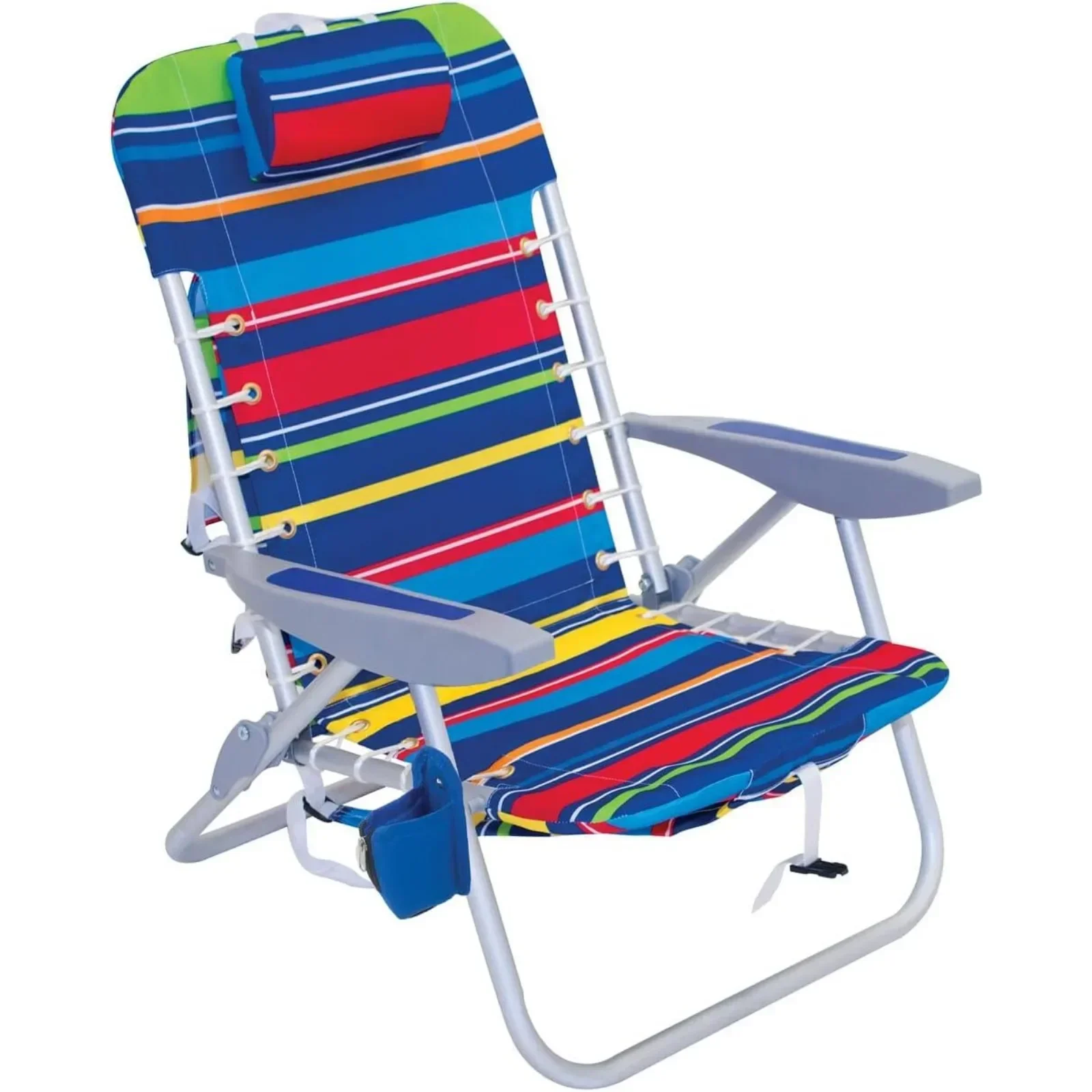 Immagine 7: For Beach sedia da spiaggia zaino pieghevole con sospensione stringata, azzurro