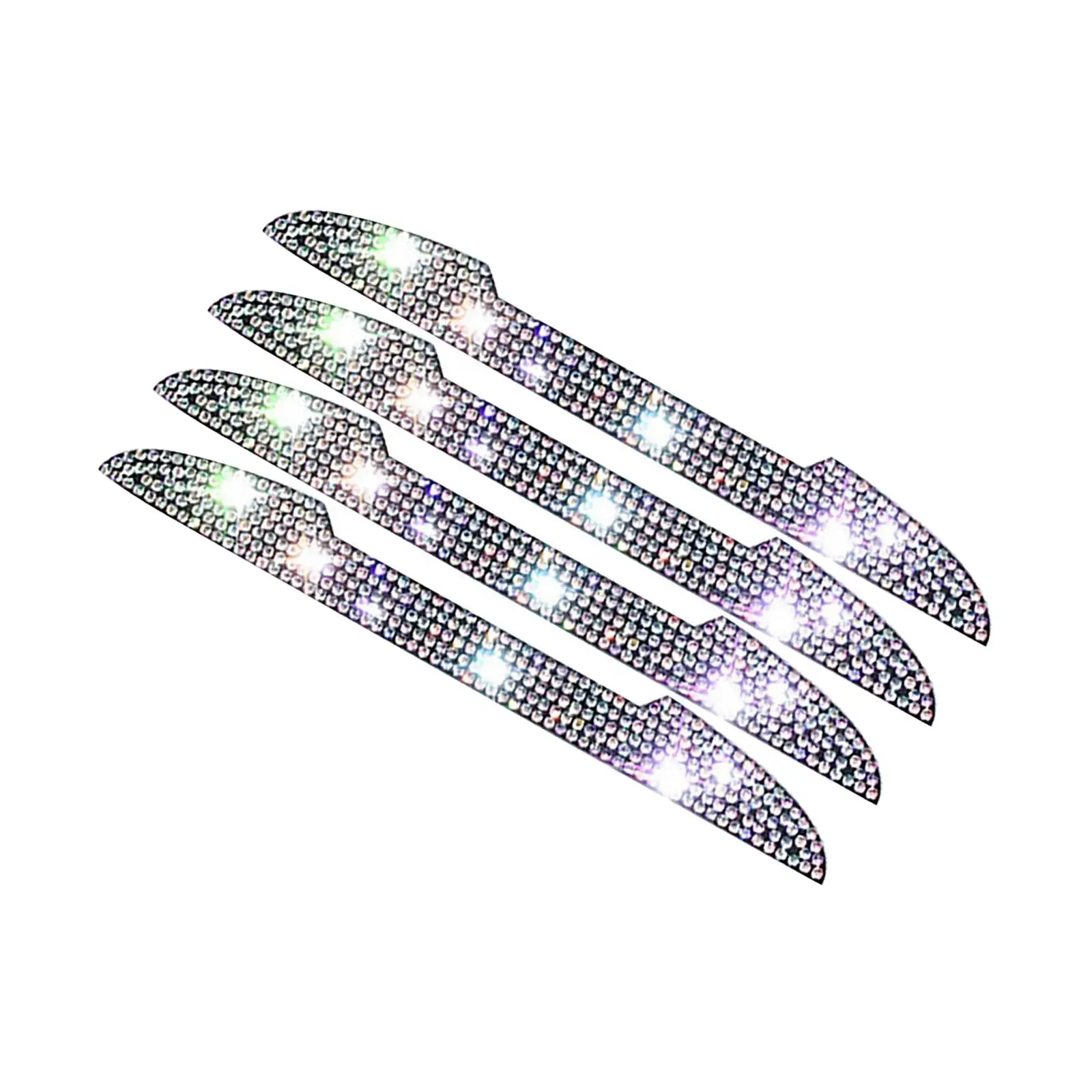 4 Pieces Bling Car Door Side Edge Guards Protector Anti Scratch Rhinestones Trim Stickers for Rear View Mirror handle for door