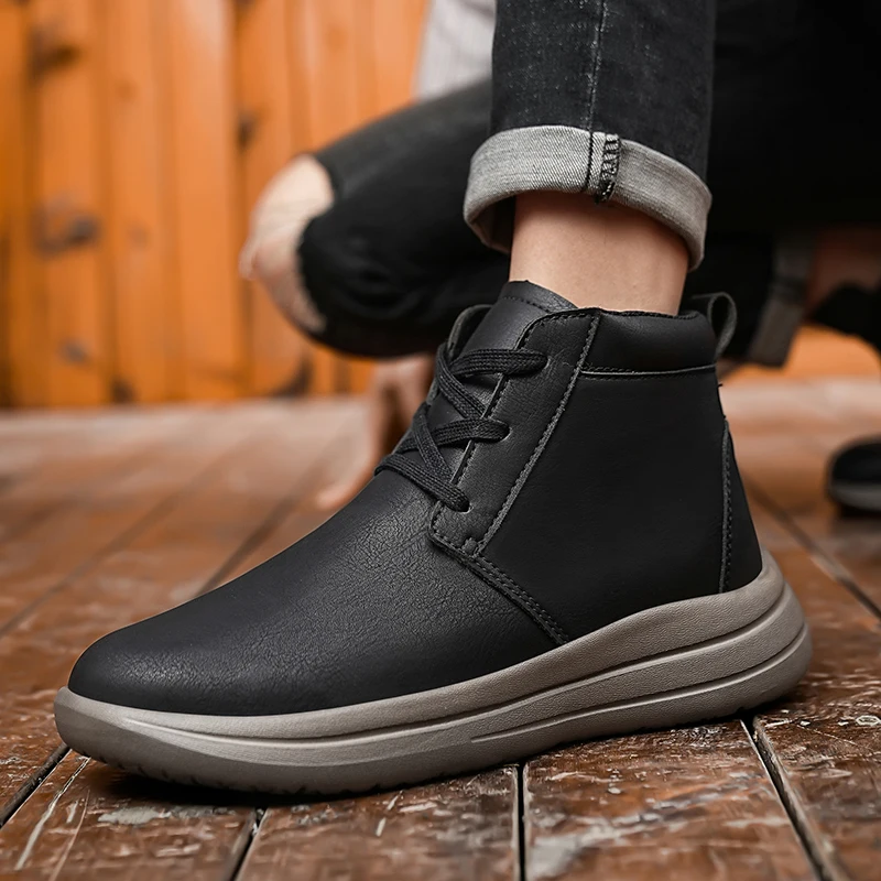 ML Sepatu Pria Kasual Klasik Pria Fashion Sepatu Bot Kerja Sepatu Bot Bertali