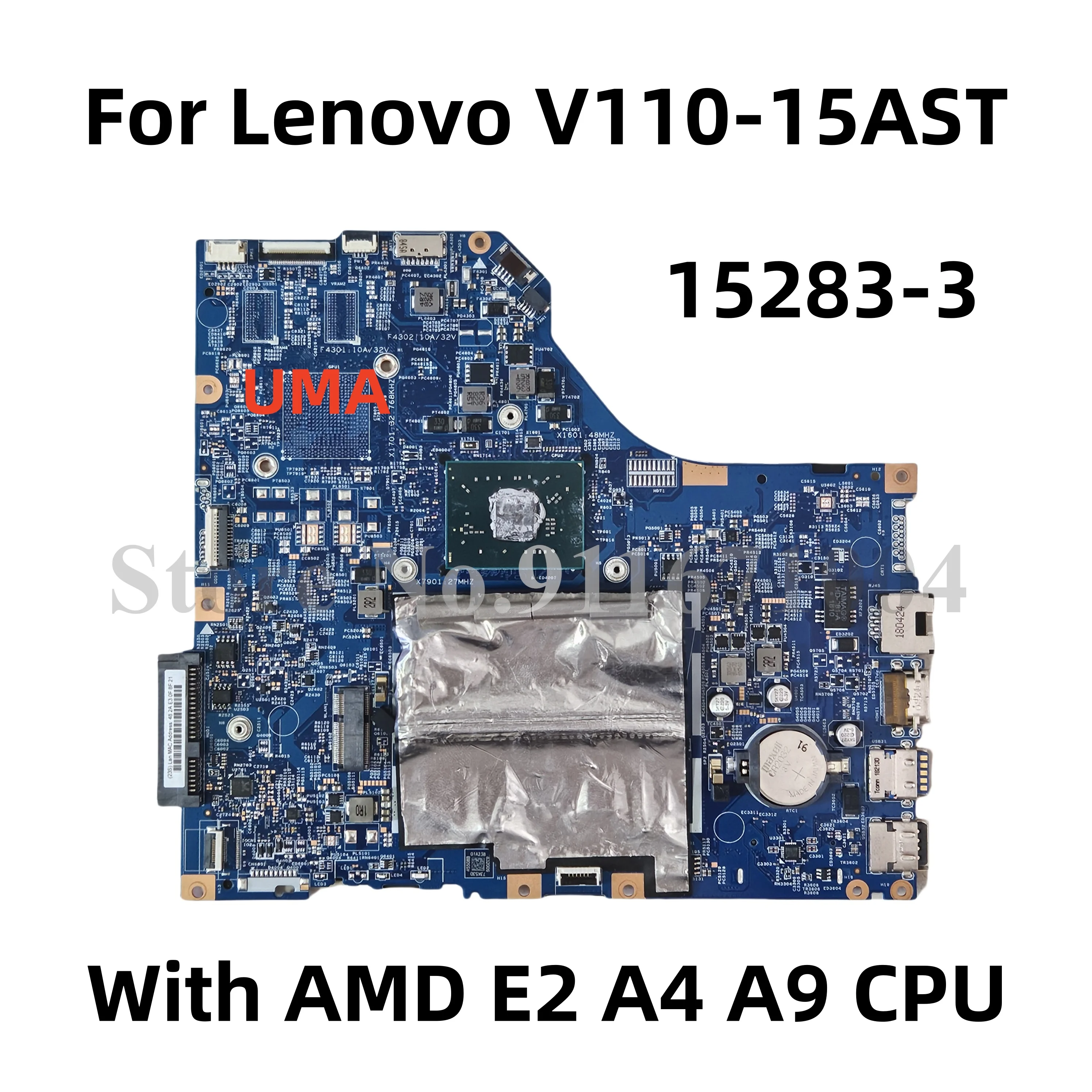 For Lenovo V110-15AST Laptop Motherboard With AMD E2 A4 A9 CPU 4GB-RAM DDR4 LV1145_ASR_MB_PCR 15283-3 448.08A01.0031 100% Tested