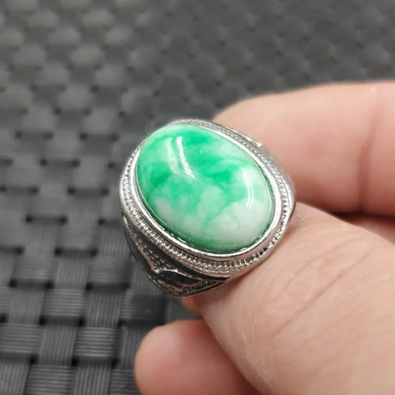 Emerald Cabochon , White Background Green , Grand Ambition , Jewelry , Jade Ring