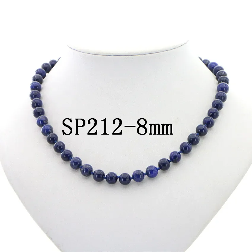 Hot Free New Beautiful Natural 10mm Egyptian Lapis Lazuli Stone Clavicle Chain Necklace Woman Girl Christmas Wedding Gift AAA