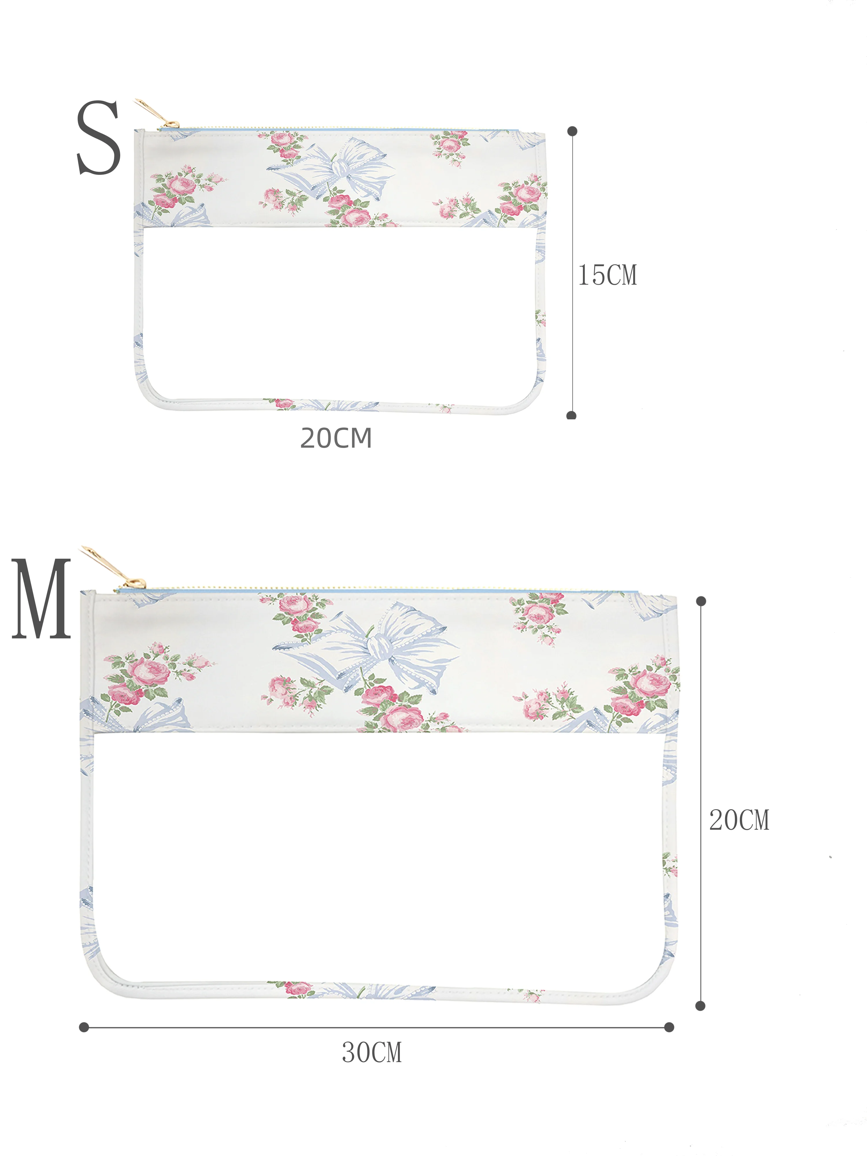 Clear Printed Storage Bag Transparent Make Up Bag Pouch for Snacks Cosmetics Mobile Phone Toiletry