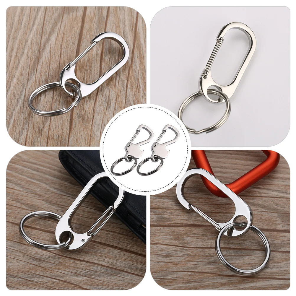 2pcs Car Hanging Ring Holder For Men Women Durable Waist Key Ring Holder Keychain Practical Key Rings Accessory