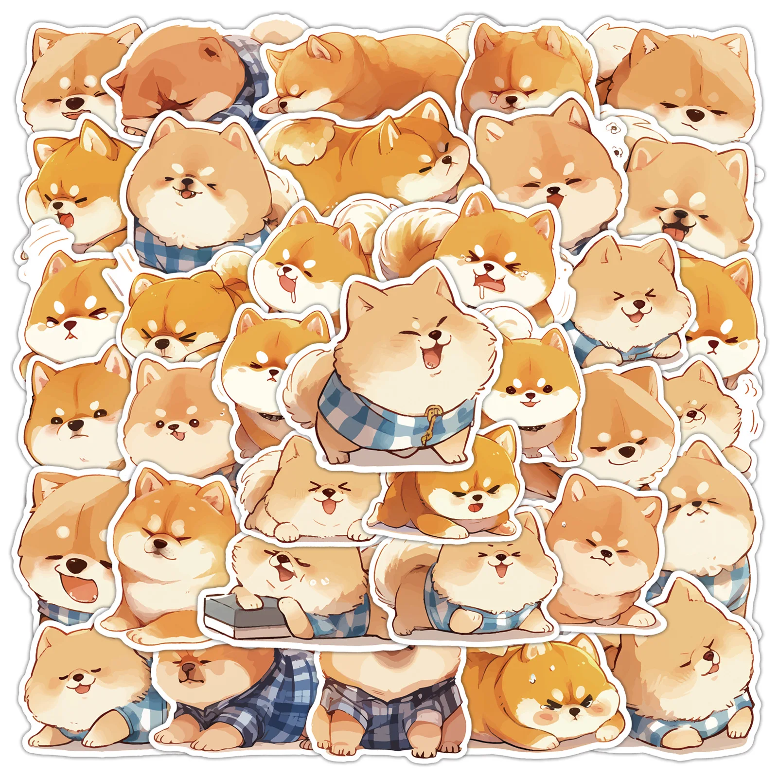 10/50pcs Cute Shiba Inu reward stickers Cartoon dog Graffiti Stickers for DIY Luggage Laptop Motorcycle Bicycle Sticker