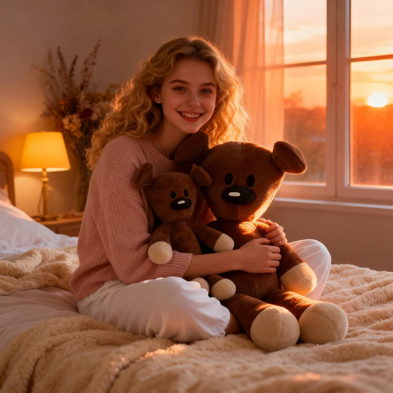 80/110CM Großer Mr. Bean Teddybär Plüschtier Komödie Cartoon Filmfigur Niedliches Tier Baby Stoffpuppe Spaßiges Kuschelkissen – Detail 4