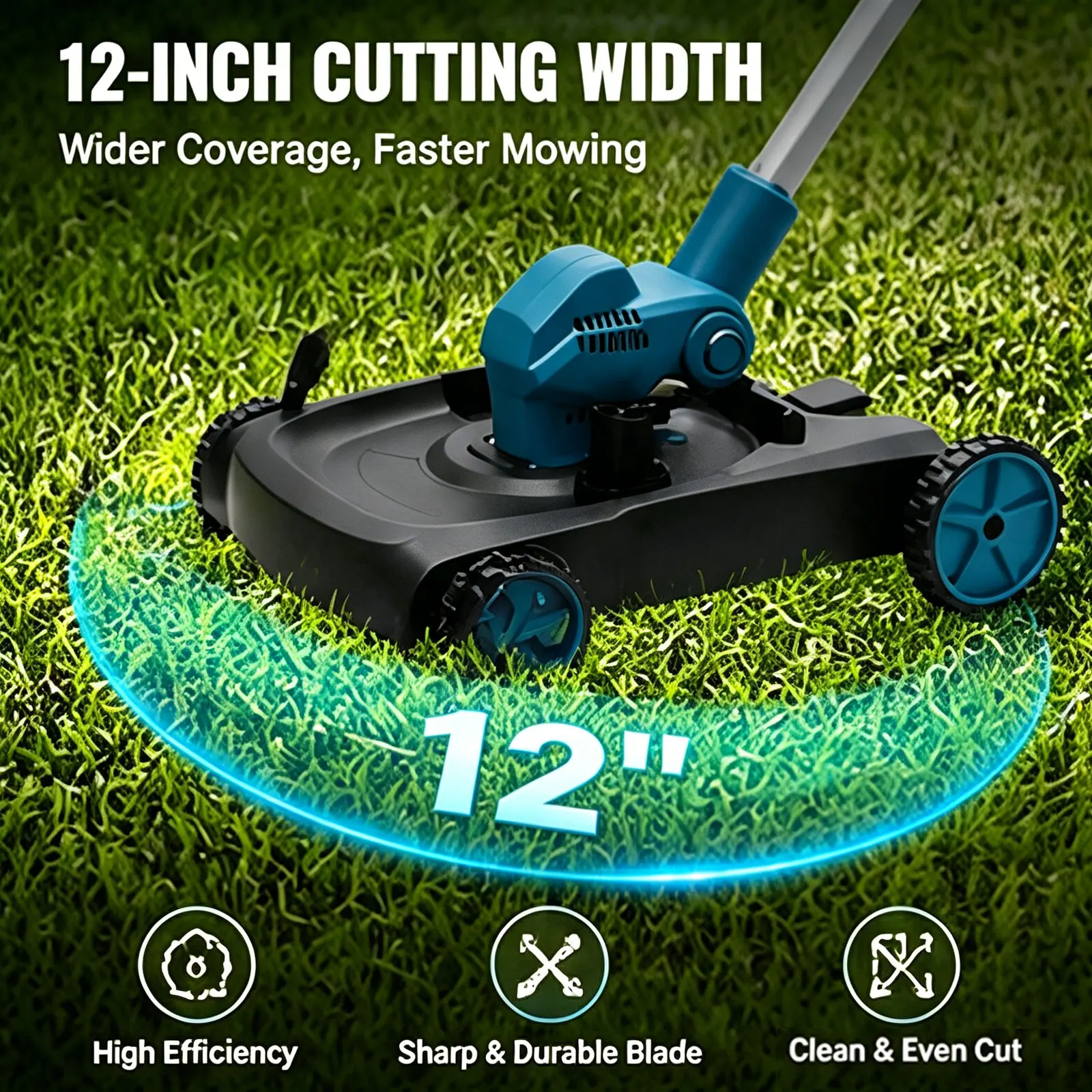 New 12Inch Brushless Electric Lawn Mower 3 in 1 Cordless Scalable Grass Trimmer Pruning Cutting Tool for Makita 18v Battery Pin