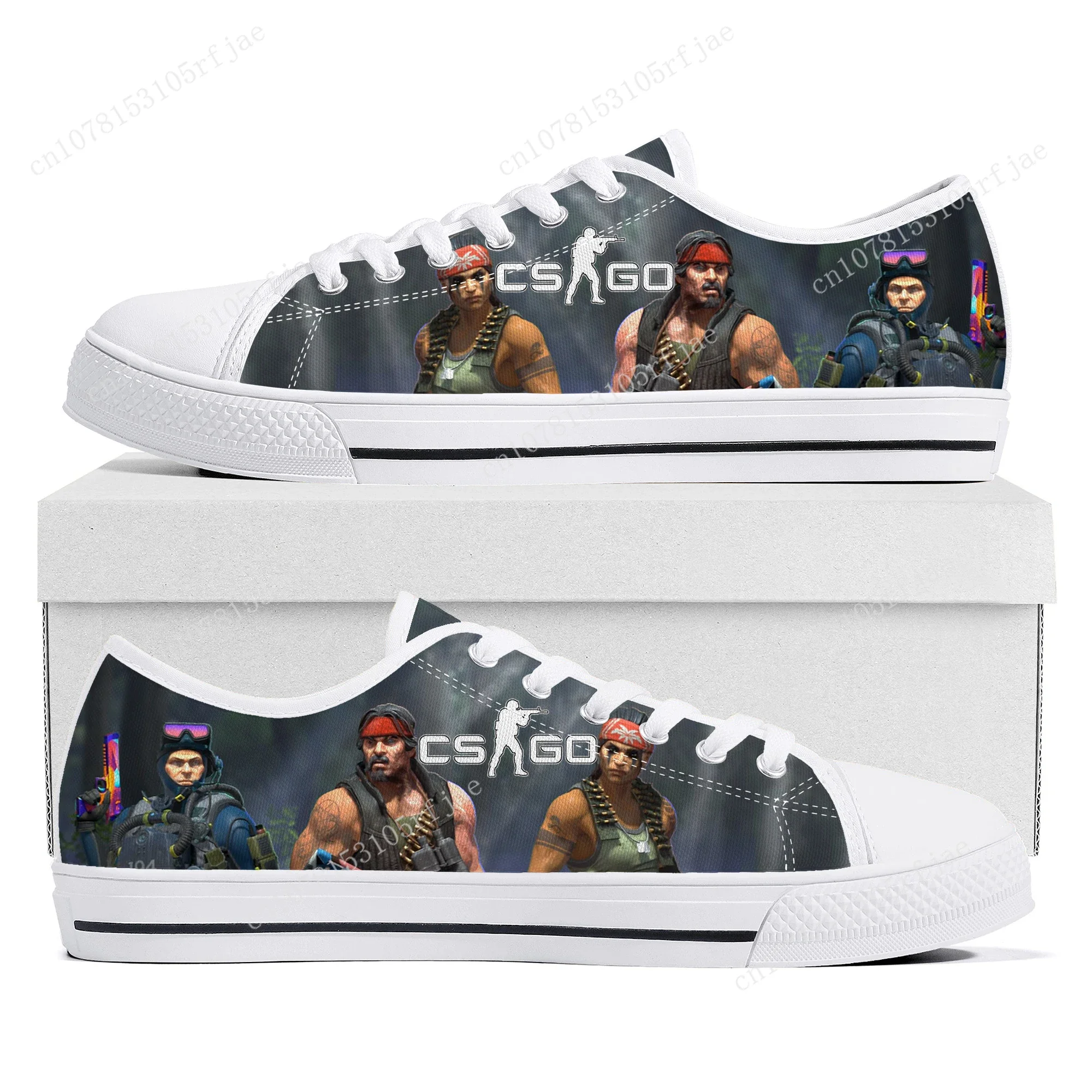 

Cartoon Game Counter Strike Global Offensive Low Top Sneakers Womens Mens High Quality Canvas Sneaker Couple Custom Built Shoes