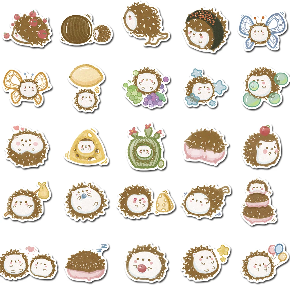 50PCS Hedgehog Cartoon Cute Kawaii Stickers For Gift DIY Kids Notebook Luggage Motorcycle Laptop Refrigerator Decals Graffiti