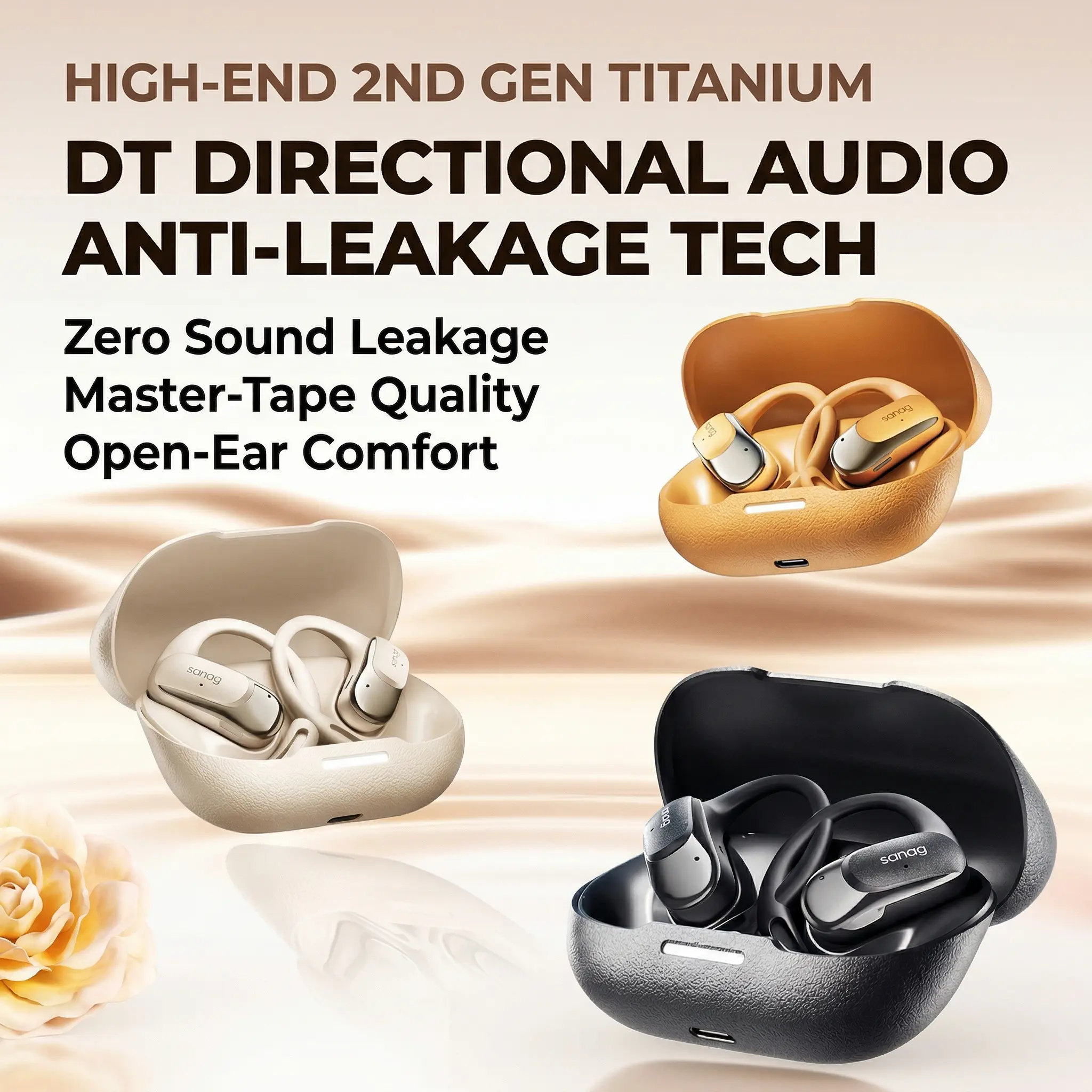 Close-up of earbuds with ergonomic design