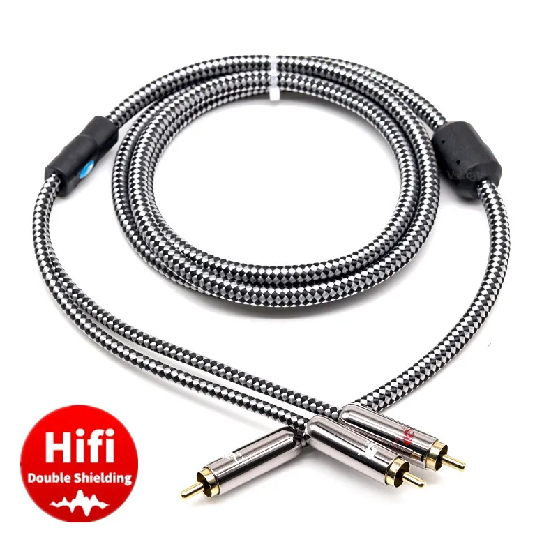 Hifi Audio Cable RCA to 2 RCA Male for Subwoofer Amplifier DVD TV Home Stereo Speaker 2 RCA OFC Splitter Y Cords 1m 2m 3m 5m