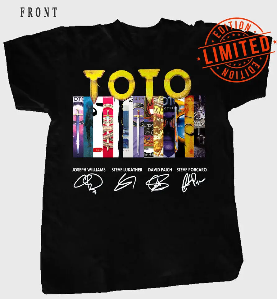 Toto Band Members Signature T shirt Full Size S 5XL YK1308 long or short sleeves