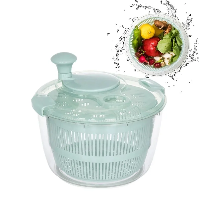 Large Manual Salad Spinner Fruit Vegetable Dehydrator High-Quality Durable Easy to Use Kitchen Tool for Home Time&Labor Saving