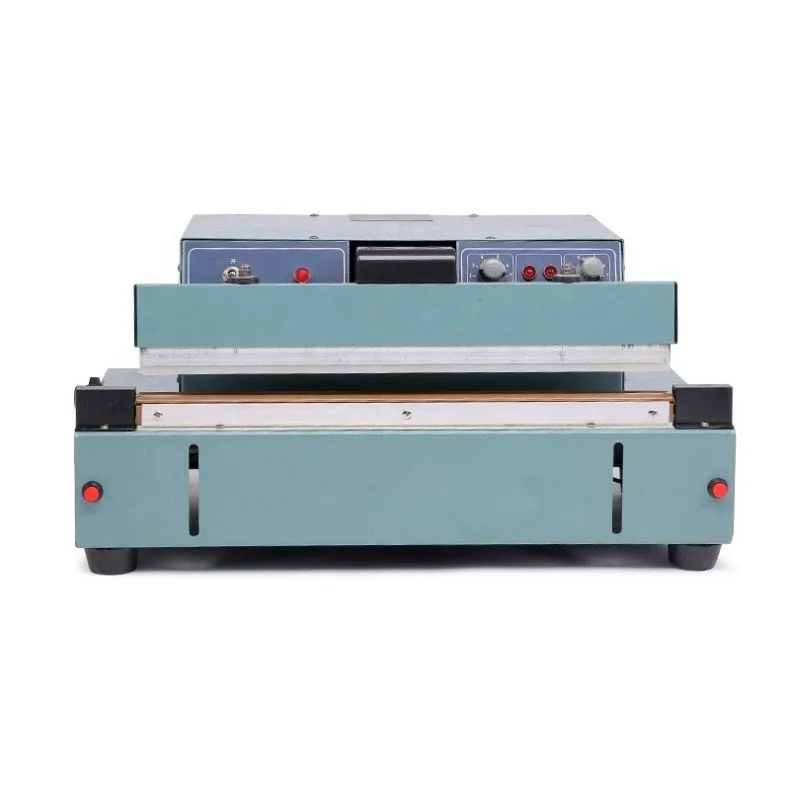 Semi Auto Heat Pedal Aluminum Food Materials Plastic Bag Foot Impulse With Cutter Table Heat Sealing Machine