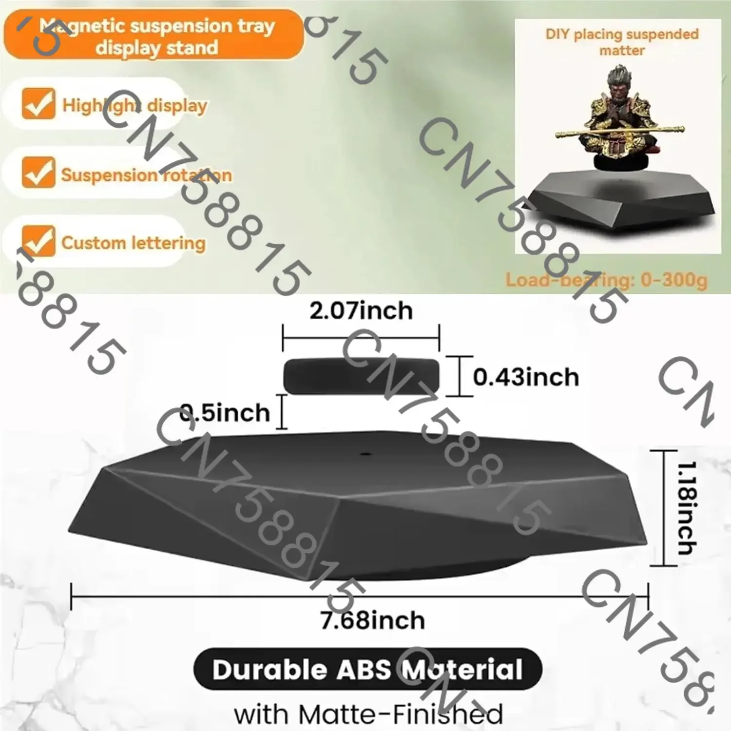 360 Degree Fully Automatic Rotating Suspended Levitation Display Stand Load Bearing 0-400g，Magnetic Levitation Display Stand
