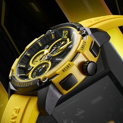 Mark Fairwhale  Multifunctional Luminous electronic movement Watch Rubber Strap Fashion Casual Scratch Resistant Watches For men