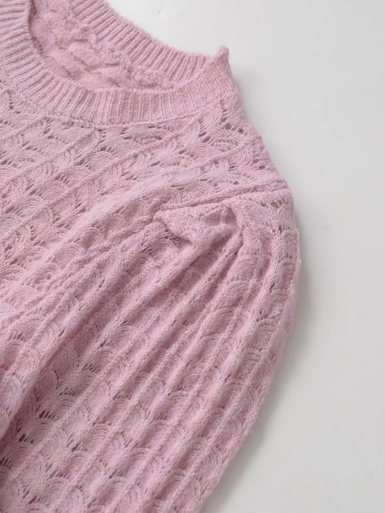 النمط الأوروبي أزياء المرأة الجديدة مزاجه تنوعا بسيطة بلون جولة الرقبة سترة طويلة الأكمام