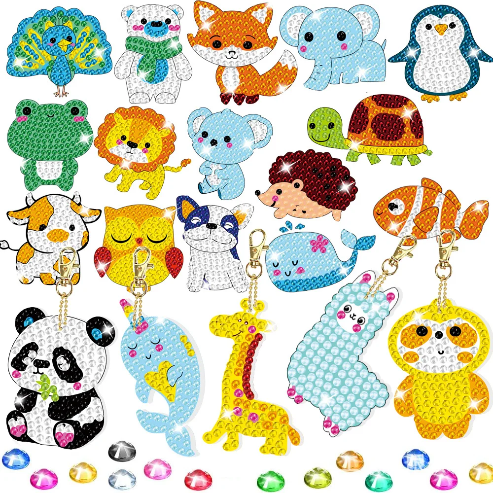 

5D Diamond Painting Cartoon Animal Series DIY Child Random Affixed Drills Embroider Handiwork Material Packs Ornament Notebook