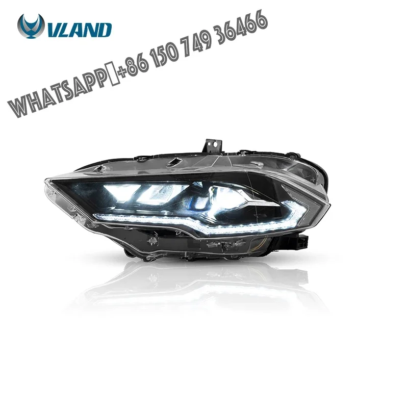 

VLAND Full LED Headlights Car HeadLight Assembly 2018 2019 2020 With Welcome Breathing Lamp for Ford Mustang