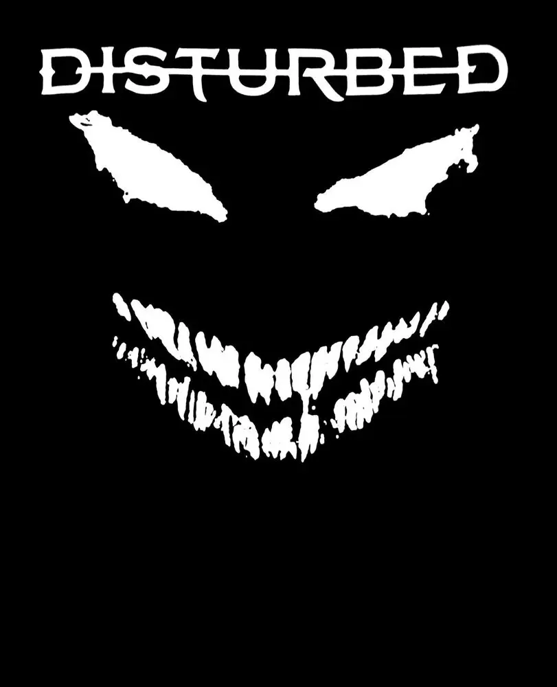 DISTURBED cd lgo WHITE SCARY FACE Official Black SHIRT Size XL new