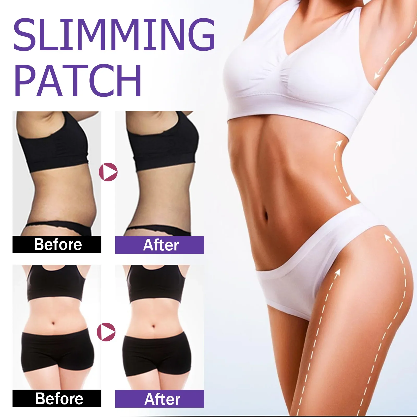 EELHOE Slimming Patches Body Sculpting Belly Stickers Fat Burning Weight Loss Body Firming Waist Thin Arm Slim Navel Patch 30pcs