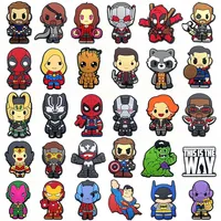 1-30pcs Disney Marvel Superhero PVC Charms Cartoon Sandals Accessories Clogs Decorations Boy Kids Gifts