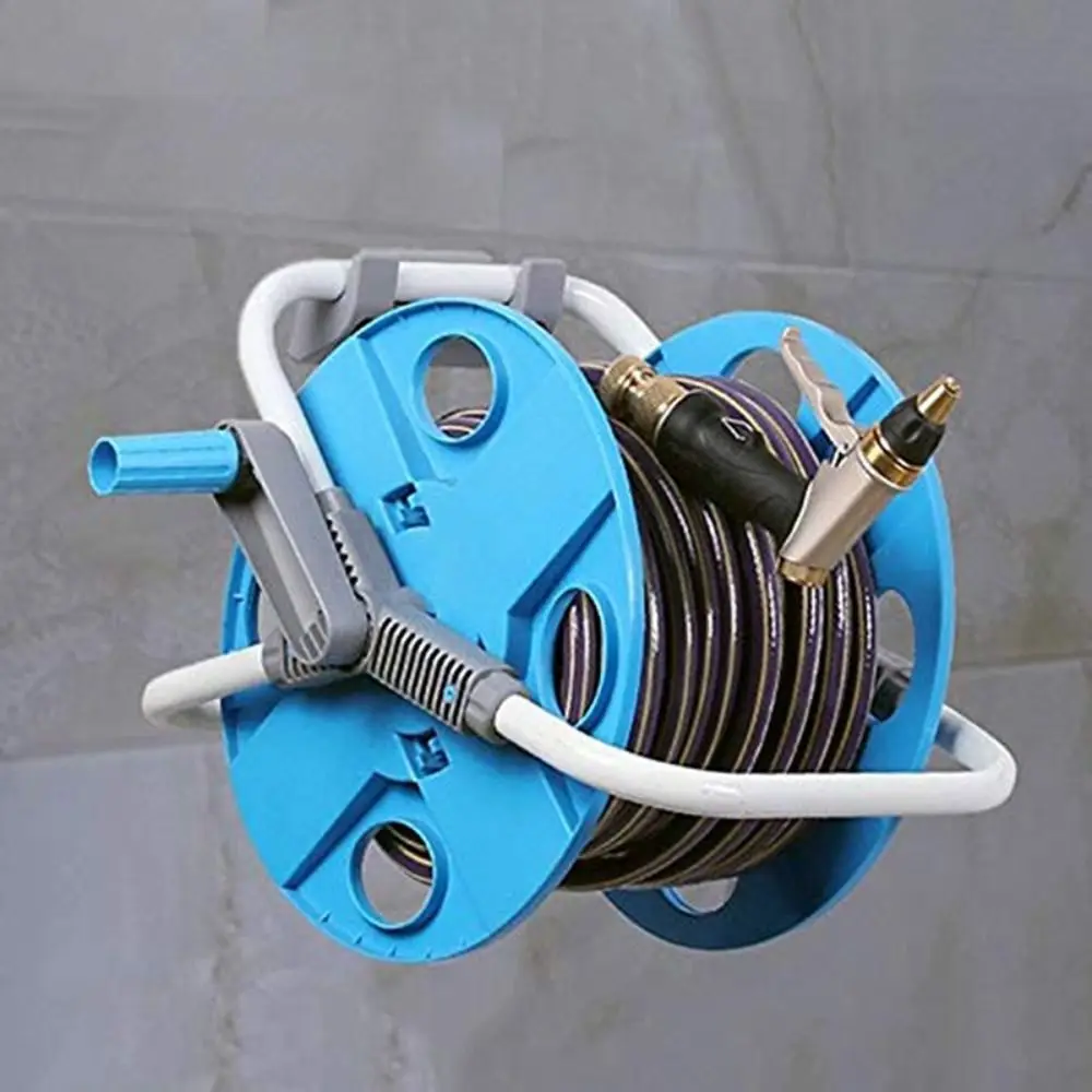 Plastic Garden Hose Reel Holder with Expansion Screws Wall Mounted Wall Mounted Hanger Grey Storage Hook Rack