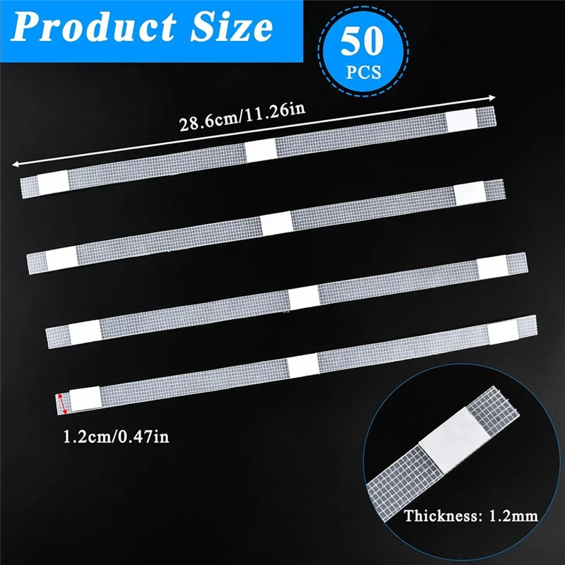 メッシュ裏地付き接着剤ストリップ 50 個、製本用ホットメルト接着剤ブック修理テープ用熱接着剤ストリップ
