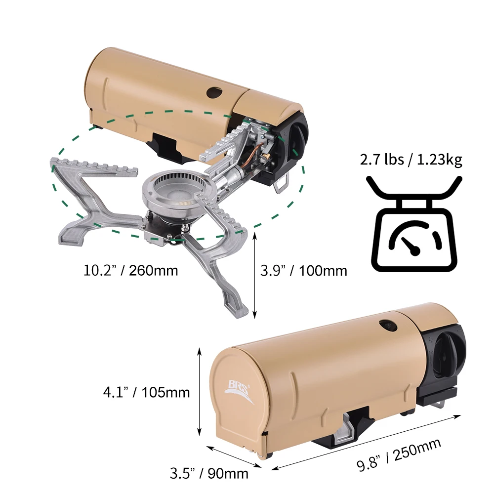 BRS-99 Portable Camping Gas Stove  Folding Cassette Gas Burner Outdoor Picnic Cooking Grill Cooker Camp Equipment