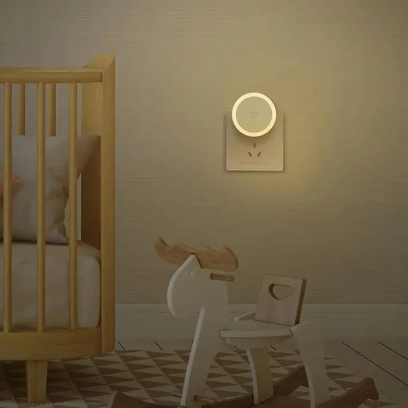 Original xiaomi mijia plug-in night light 0.4w interruptor de toque acende automaticamente luzes led lampara de noche dormitório lâmpada