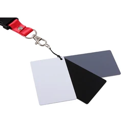 White Black Grey Balance Cards 18-degree Small Gray Card White Balance 3 Card Set With Lanyard Strap for Digital Photography