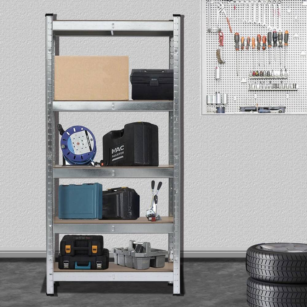 

150 x 75 x 30cm 5 Tiers Galvanizing Storage Rack Gray