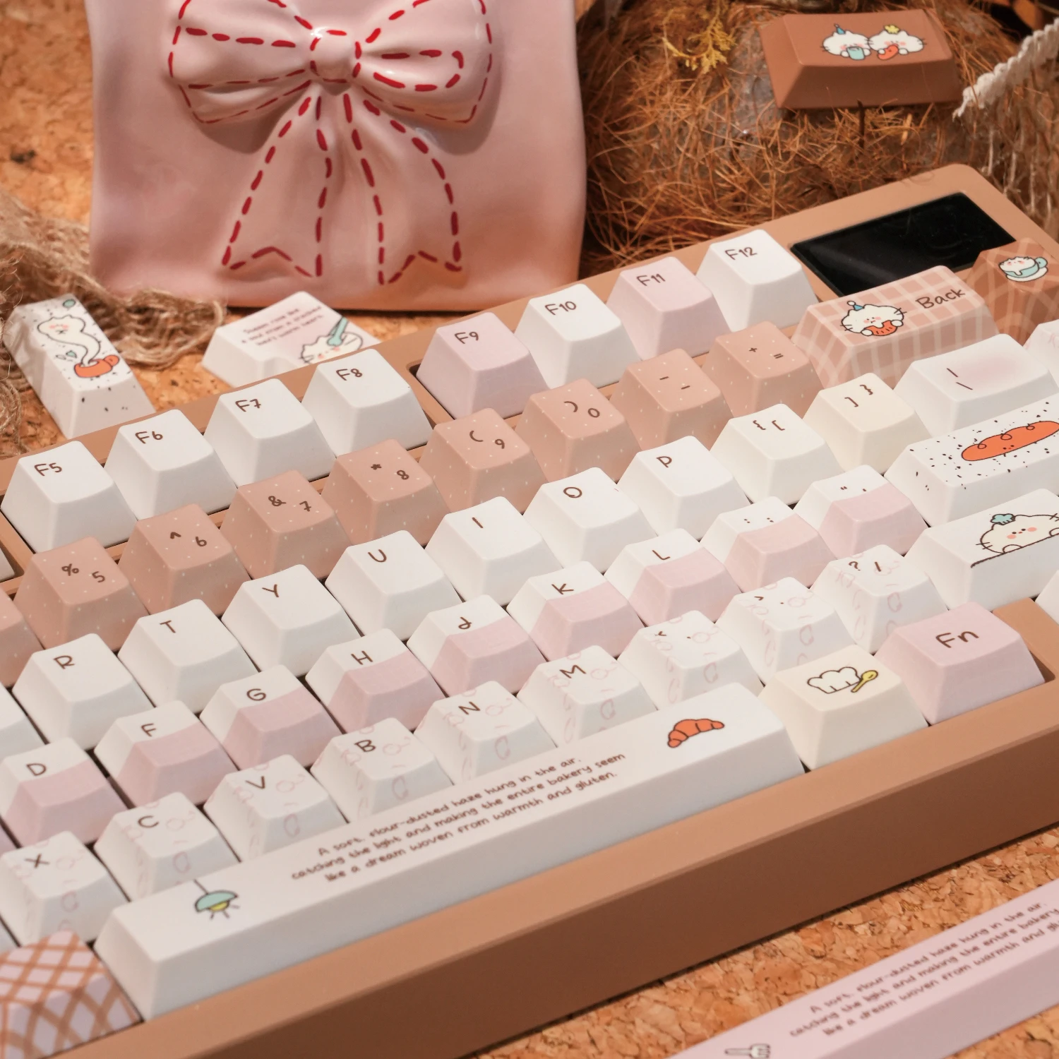 

Колпачок для клавиш Bread Cat, вишневый профиль, 138 клавиш, милые колпачки для клавиш из ПБТ с героями мультфильмов для механической клавиатуры, 2,25/2,75U, пробел, ISO Enter